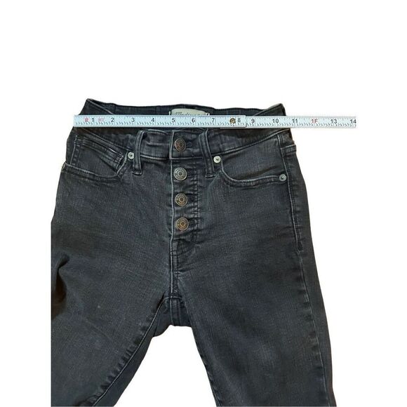 Madewell 9" High-Rise Skinny Jeans in Berkeley Black: Button-Through Edition Sz - Picture 7 of 9